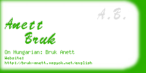 anett bruk business card